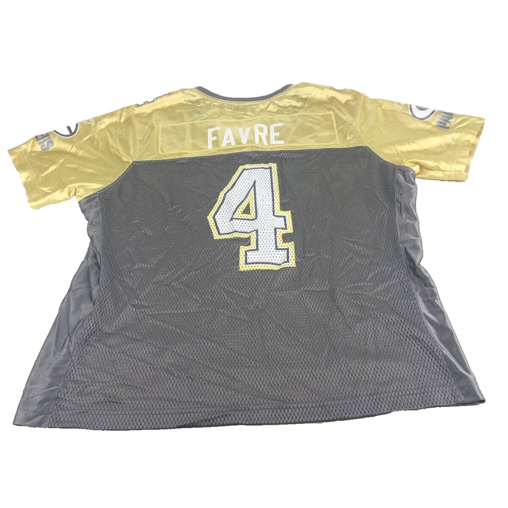 NFL Green Bay Packers Reebok Brett Favre‎ Womens XL Canola Sparkled Jersey Vtg - Picture 11 of 16